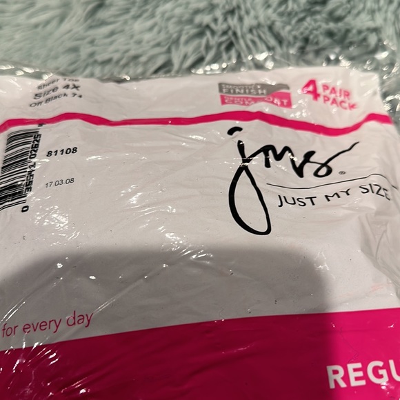 Just My Size (4 Pk) Off Black Panty Hose - Size 4X. Slightly Impetfect. - Picture 2 of 3